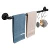 Jeasor Industrial Pipe Towel Rack Towel Bar, Heavy Duty Wall Mounted Rustic Farmhouse Bath Towel Holder for Bathroom (Black, 32 inch) view 1