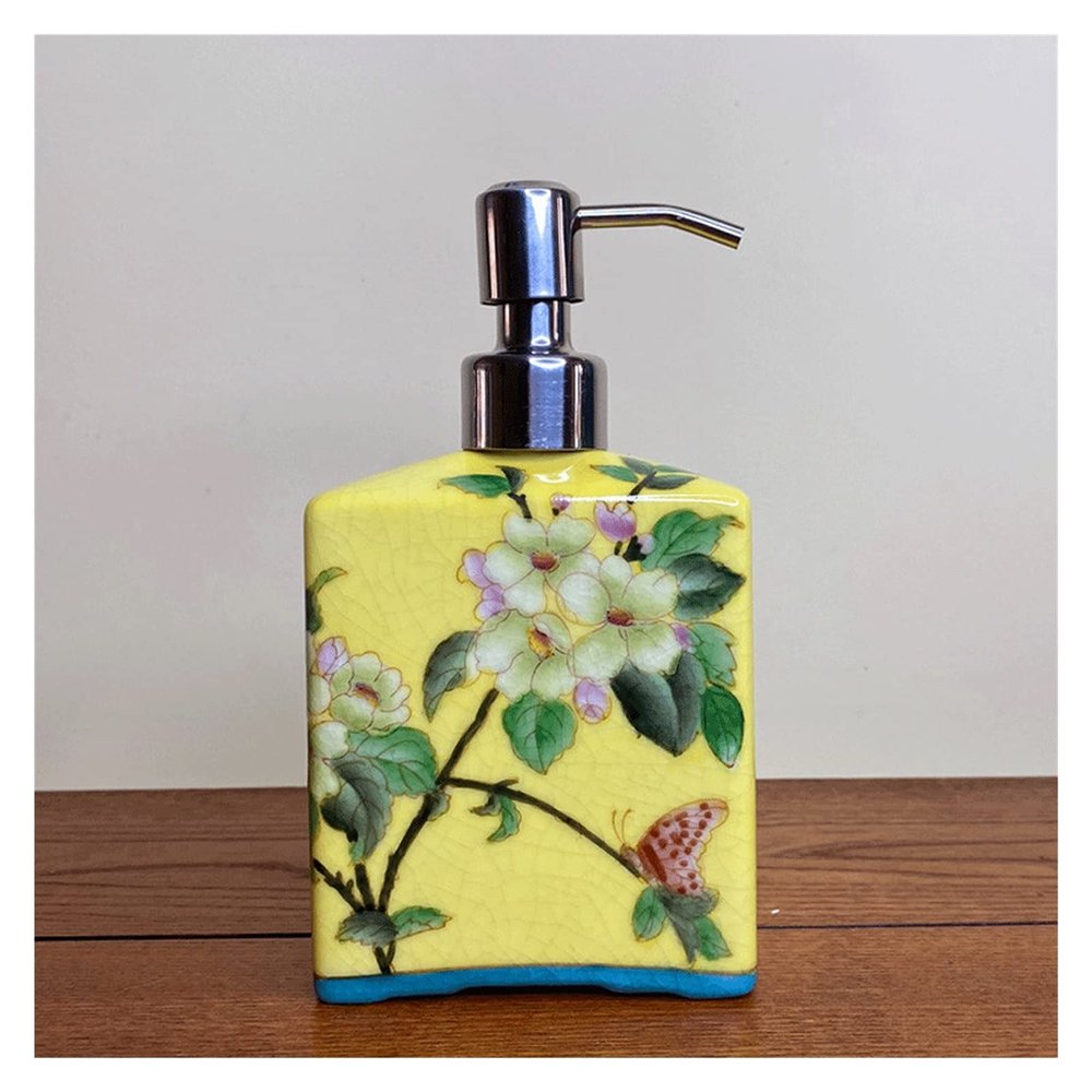BDPP Hand-Painted Ceramic soap Dispenser can be Installed Handmade soap Dispenser high-end Kitchen and Toilet Lotion Dispenser (Size : B)