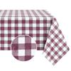 Romanstile Rectangle Vinyl Tablecloth, 100% Waterproof Buffalo Gingham Plastic Table Cloth, Heavy Duty Wipeable Checkered Table Covers for Outdoor, Camping, Picnic, Patio - 52 x 70, Burgundy view 1