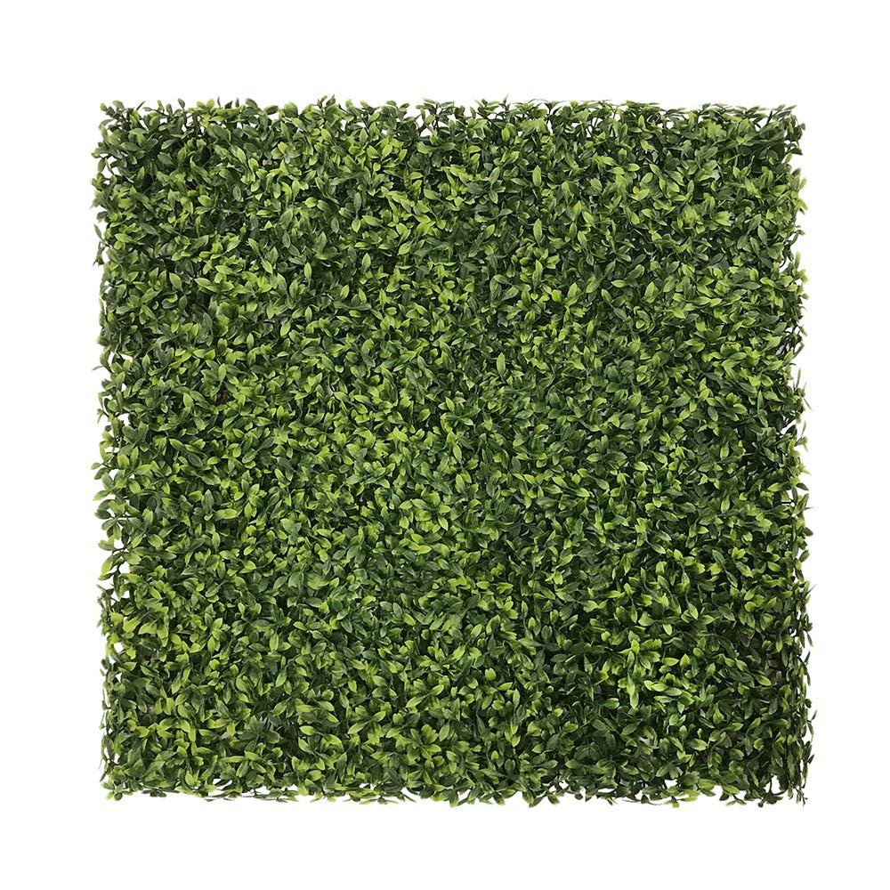 ECOOPTS 20" x 20" Faux Ivy Privacy Fence Screen Artificial Boxwood Panels Topiary Hedge Plants Decoration for Home Backyard Patio Indoor Outdoor (Light Green Tea, 2 Pieces)