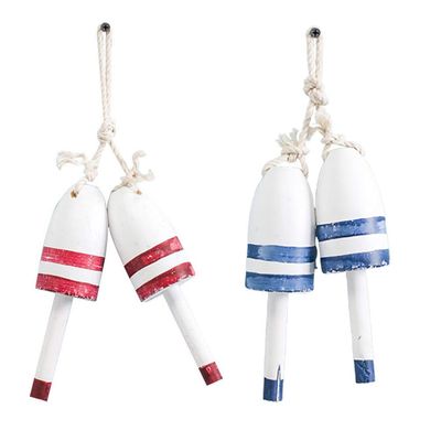 2pcs Wooden Bobber Pendant Beach Decor Rustic Home Decor Wall Hanging Mediterranean Style