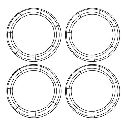EXCEART 4pcs Iron Wreath Hoops for DIY Garland Craft Sturdy Wire Wreath Frame Black for Christmas Weddings and Holiday Decorations