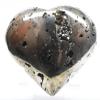 2.4" 180g Pyrite Cubes Geode Carved into Heart Polished Natural Sparkling Gemstone Druzy Crystal Mineral Cluster Specimen - Peru + Stand view 1