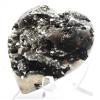 2.4" 180g Pyrite Cubes Geode Carved into Heart Polished Natural Sparkling Gemstone Druzy Crystal Mineral Cluster Specimen - Peru + Stand view 4
