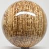 3.5" 2LBs Banded Cream Brown Aragonite Sphere Polished Natural Layered SW UV Reactive Gemstone Crystal Mineral Ball - Peru + Stand view 1