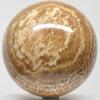 3.5" 2LBs Banded Cream Brown Aragonite Sphere Polished Natural Layered SW UV Reactive Gemstone Crystal Mineral Ball - Peru + Stand view 4