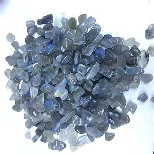 Natural Tumbled Gray Moonstone Gravel Crystals Healing Stones for Garden Decoration 200g 9-12mm