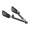 Fdit Cooking Tongs, Stainless Steel Kitchen Silicone Serving Tongs Food Spatula Clamp Meat Barbecue Steak Tongs Baking Tool for Home BBQ (9 inch-Black) view 1