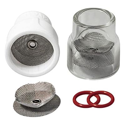 Furick Cup Dual FUPA #12 Welding Cup Kit (FU12HK) (1 Glass & 1 Ceramic Cup, O-Rings, 1 Spare Diffuser)