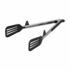 Fdit Cooking Tongs, Stainless Steel with Silicone, 12 Inch, Black, Kitchen Serving Tongs for BBQ, Grilling, Steak view 1