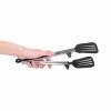 Fdit Cooking Tongs, Stainless Steel with Silicone, 12 Inch, Black, Kitchen Serving Tongs for BBQ, Grilling, Steak view 2