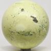 2.8" 450g Greenish Yellow Serpentine w/Golden Pyrite Cubes Crystal Carved Sphere Polished Natural Sparkling Gemstone Mineral Ball - Peru + Stand view 3