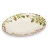 Abbott Collection 67-PINECREST-030 Pine & Berry Medium Oval Platter, White/Green view 2