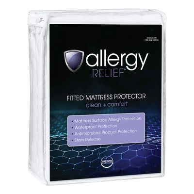 Allergy Relief Circular Knit Fitted Mattress Protector- Full Size Waterproof Stain Release Soft Top Cover