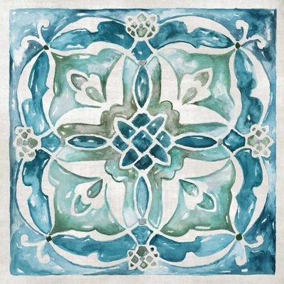 ArtExpert Carribean Tile Iii by Nan - 16x16 Art Print Poster