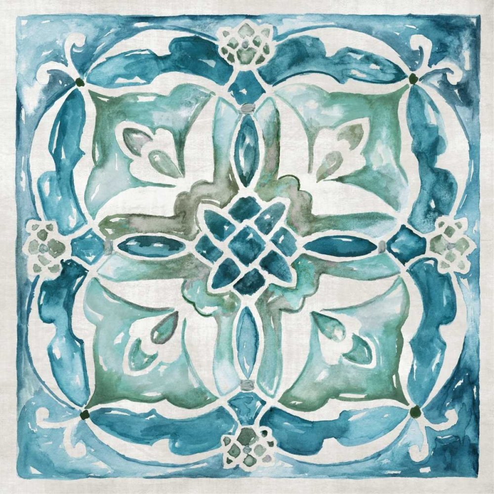 ArtExpert Carribean Tile Iii by Nan - 16x16 Art Print Poster