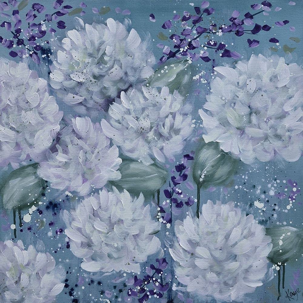ArtExpert Blue Flowers I by Kaye Lake - 16x16 Art Print Poster