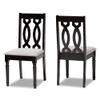 Baxton Studio Cherese Dining Chair and Dining Chair Grey Fabric Upholstered and Dark Brown Finished Wood 2-Piece Dining Chair Set view 1