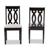Baxton Studio Cherese Dining Chair and Dining Chair Grey Fabric Upholstered and Dark Brown Finished Wood 2-Piece Dining Chair Set view 2