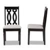 Baxton Studio Cherese Dining Chair and Dining Chair Grey Fabric Upholstered and Dark Brown Finished Wood 2-Piece Dining Chair Set view 3