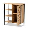 Baxton Studio Vander Modern and Contemporary Oak Brown Finished Wood and Black Finished Metal 1-Door Shoe Storage Cabinet view 4