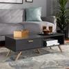 Baxton Studio Kelson Modern and Contemporary Dark Grey and Gold Finished Wood Coffee Table view 2