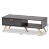 Baxton Studio Kelson Modern and Contemporary Dark Grey and Gold Finished Wood Coffee Table view 3