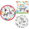Party Animals Birthday Party Supply Pack | Zoo Animal Theme Party Bundle | Paper Dinner and Dessert Plates and Napkins for 8 People view 1
