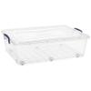 Superio Plastic Storage Bin with Lid, Box for Under Bed, Stackable Storage Container with Latch Closure (42 Quart- Under Bed) view 1
