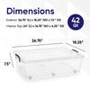 Superio Plastic Storage Bin with Lid, Box for Under Bed, Stackable Storage Container with Latch Closure (42 Quart- Under Bed) view 2