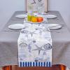 13 x 36 inches Table Runner Cotton-Polyester Blend, Ocean Marine Theme Nautical Sea Animals Retro Blue Table Runner for Table Decorations, Indoor Outdoor Parties, Farmhouse & Family Gathering, 1 Pack view 3