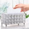 YRHH Paper Holder with Rhinestone Card Holder Office Table Accessories Face Storage Holder Towel Holder for Hotel Home-Argent view 3
