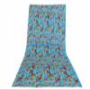 Bird Print Art Bedding Cover Crafted Kantha Bed Bohemian Cotton Indian Ethnic Handmade Bed Cover Blanket Bedspread Quilt (Aqua Turquoise, California King 108"x108" With Sham Covers) view 2