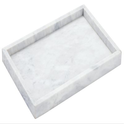 10" x 6" Moreast Real Natural Marble Vanity Tray, Genuine Marble Storage Tray for Home Decor, Large Stone Tray for Bathroom/Kitchen/Vanity/Dresser, Non-Resin/Non-Ceramic, 10 x 6 inch