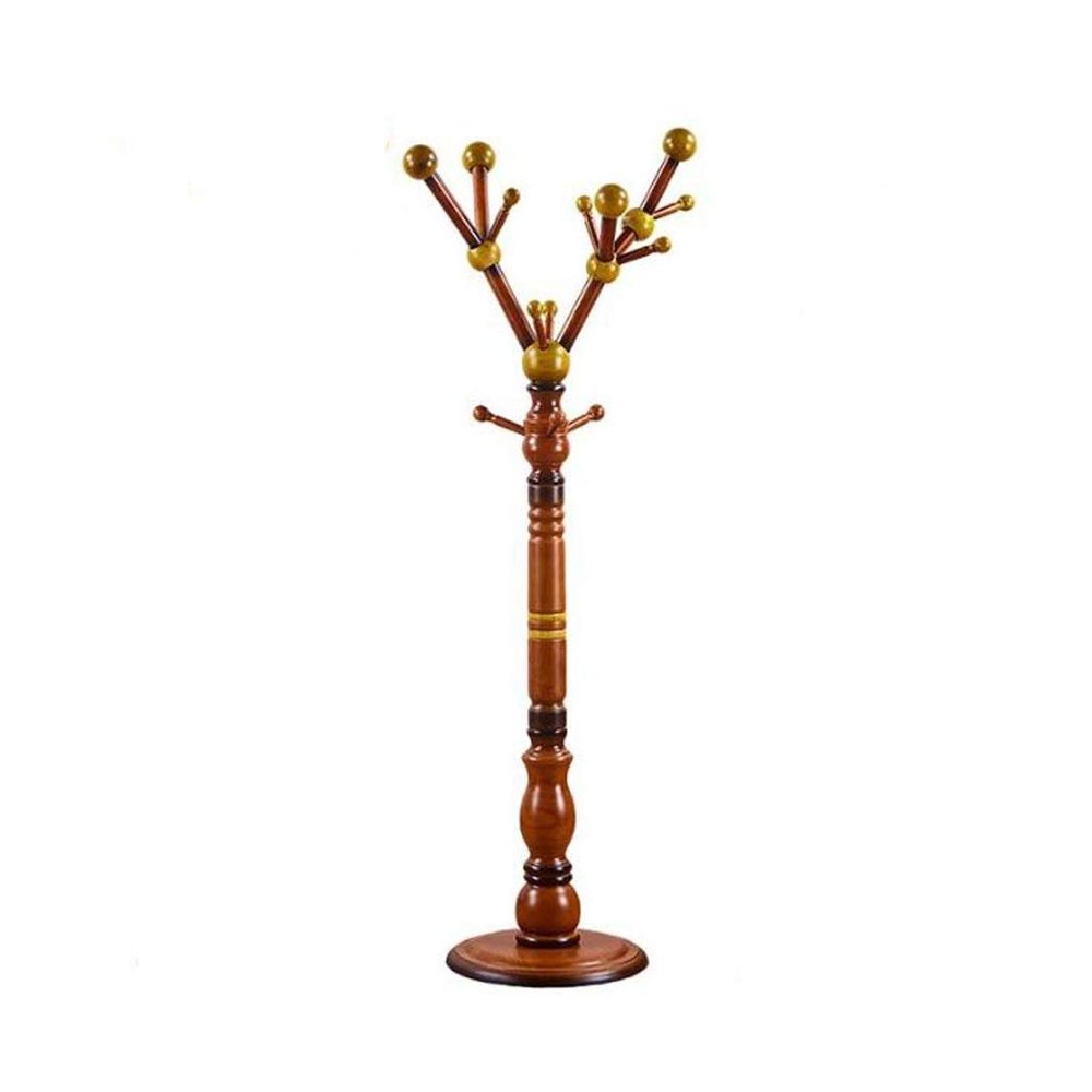 Hat Coat Stand, 15 Hooks Heavy Duty Rotating Coat Stand Hanger Hall Umbrella Holder Office Entryway (Color : Brown)