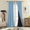 100% Blackout Curtains , 96 inches 2 Panel Sets, Heat and Full Light Blocking Drapes with Grommets for Bedroom, Thermal Insulated Window Treatment Drapes for Living Room (Haze Blue, 52Wx96L) view 1