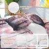 MACONAA 4 Piece Bedding Set California King Quilted Comforter Cover for Child Girls Boys Romantic Autumn Birch Tree Red Leave Nature Fogged Forest Top Sheet for Bedroom Guest Room Hotel Pillowcase view 2