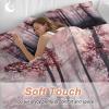 MACONAA 4 Piece Bedding Set California King Quilted Comforter Cover for Child Girls Boys Romantic Autumn Birch Tree Red Leave Nature Fogged Forest Top Sheet for Bedroom Guest Room Hotel Pillowcase view 4
