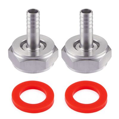 2PCS Keg Coupler Barb Connector,5/8"G Threadx5/16" Tailpiece Nipple Fitting