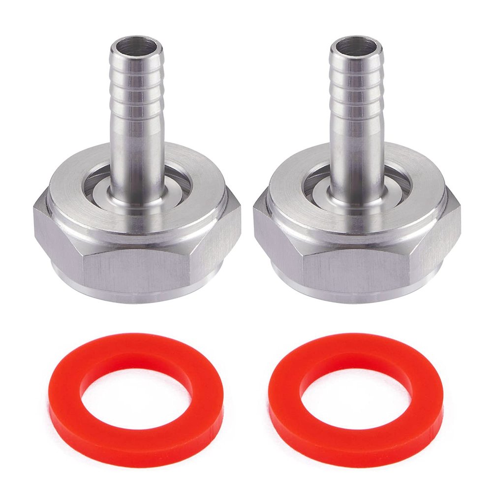 2PCS Keg Coupler Barb Connector,5/8"G Threadx5/16" Tailpiece Nipple Fitting