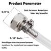 2PCS Keg Coupler Barb Connector,5/8"G Threadx5/16" Tailpiece Nipple Fitting view 2