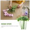 ARTIBETTER 30pcs Rose Flower Stem Green Floral Stem with Leaves Artificial Plastic Rose Floral Wire for DIY Crafts and Flower Arrangements view 4