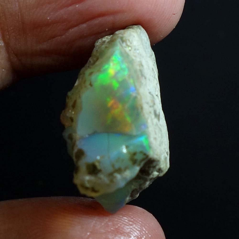 Dazzlegems 19.40 Cts AAA 100% Natural Rainbow Welo Fire Ethiopian Opal Rough Loose Gemstones-BC06-50