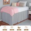 ARlinen Dorm Room Bed Skirt, 100% Microfiber, Extra Long 42 Drop Dust Ruffle, Twin-XL Size, Ideal for College Loft Beds, Easy Care, Silver Grey view 2