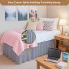 ARlinen Dorm Room Bed Skirt, 100% Microfiber, Extra Long 42 Drop Dust Ruffle, Twin-XL Size, Ideal for College Loft Beds, Easy Care, Silver Grey view 4