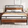 Allewie Full Size Platform Bed Frame with Wooden Headboard and Footboard, Heavy Duty 13 Metal Slats Support, Under-Bed Storage, No Box Spring Needed, Noise Free, Easy Assembly, Walnut view 1