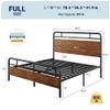 Allewie Full Size Platform Bed Frame with Wooden Headboard and Footboard, Heavy Duty 13 Metal Slats Support, Under-Bed Storage, No Box Spring Needed, Noise Free, Easy Assembly, Walnut view 2