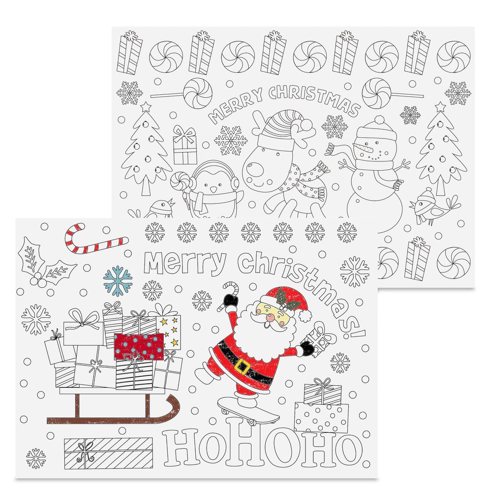 Iconikal 22-Pack Christmas Coloring Place Mats