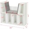 Huippy 6-Cubby Kids Bookcase, Multi-Purpose Storage Organizer Cabinet Shelf for Children, U-Shaped seat Cushion Bookcase for Kids Room, Playroom, Bedroom, Kindergarten, Study Room (White) view 3