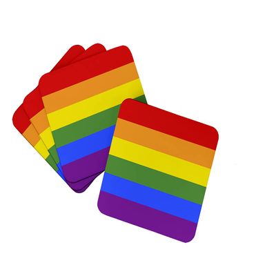Caroline's Treasures Gay Pride Foam Set of 4 Coasters, Multicolor